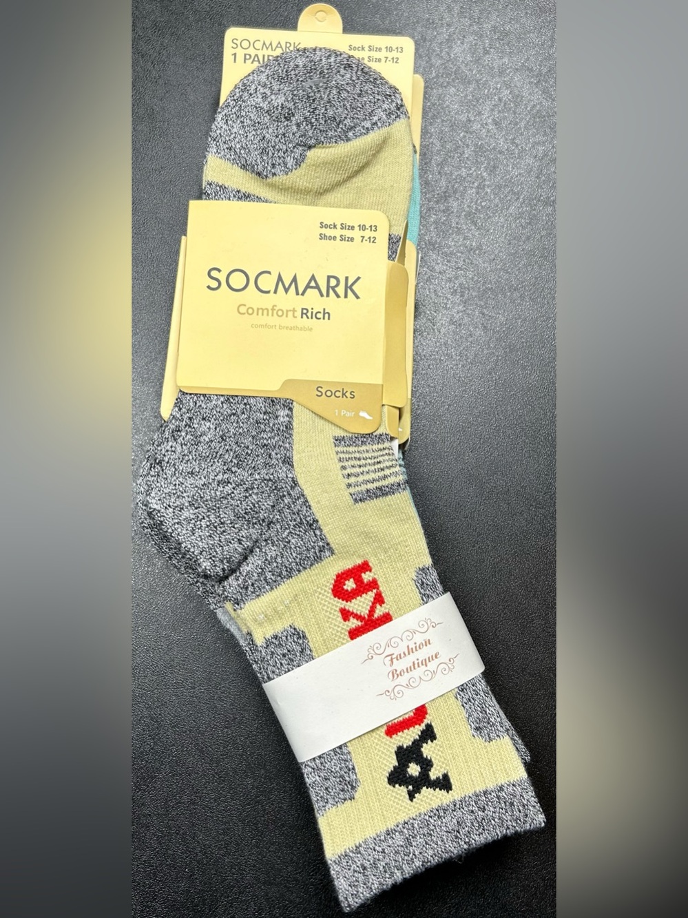 Socmark Crew Men’s Shoe Size 7-13 2 Pack Comfort Rich Perfect Cushion Socks